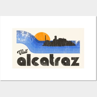 Visit Alcatraz Prison Retro Tourist Souvenir Posters and Art